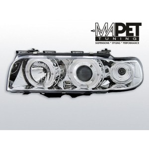 BMW E38 94-98 Angel Eyes CHROM Ringi soczewkowe czarne LPBM36