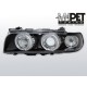 Lampy przód BMW E38 94-98 Angel Eyes BLACK Ringi soczewkowe LPBM37