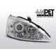 Lampy przód Ford Focus I 01-04 Angel Eyes CHROM ringi DEPO LPFO45