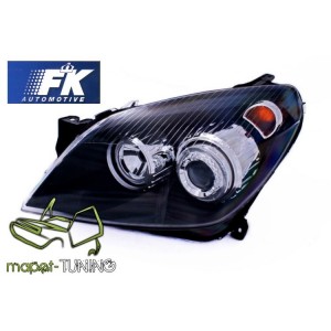 Opel Astra H clearglass BLACK Angel Eyes soczewka Ringi LPOP72 DEPO