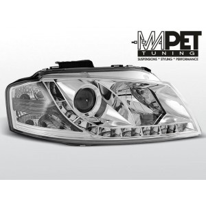 Lampy przód Audi A3 03-08 CHROM LED - LPAU43