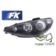Lampy przód Peugeot 206 98- Clearglass Angel Eyes Black - FK LPPE27