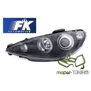 Peugeot 206 98- Clearglass Angel Eyes Black - FK LPPE27