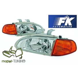 Lampy przód Honda Civic 91-95 CHROM + kierunkowskazy Amber LPHO14+KPHO13