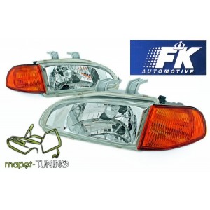 Honda Civic 91-95 clear CHROM + kierunkowskazy Amber JDM LPHO14