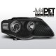 Lampy przód VW Passat B6 3C - Angel Eyes BLACK - czarne z ringami LPVWC6 DEPO