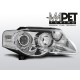Lampy przód VW Passat B6 3C - Angel Eyes CHROM z ringami LPVWC5 DEPO