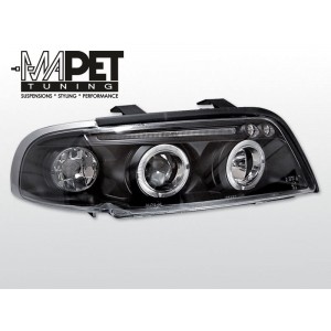 Audi A4 94-98 BLACK Angel Eyes soczewkowe Ringi czarne LPAU34