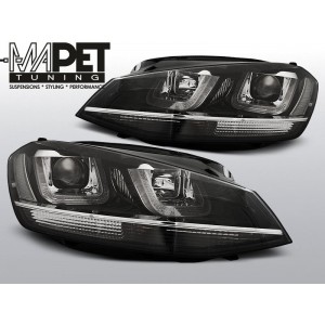 VW Golf 7 - BLACK LED DRL dzienne - z chromowanym paskiem LPVWM1
