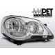 Lampy przód VW Polo 9N3 Angel Eyes CHROM soczewka ringi LPVWE2