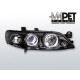 Lampy przód Opel Vectra B 95-98 clearglass BLACK Angel Eyes LPOP21