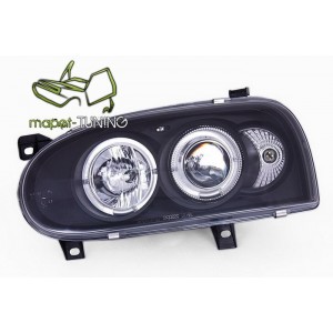 VW Golf 3 clear Angel Eyes BLACK soczewka ringi LPVW04
