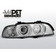 Lampy przód BMW E39 CHROM clearglass Angel Eyes D2S ringi LPBM06
