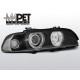 Lampy przód BMW E39 BLACK clearglass Angel Eyes D2S ringi LPBM07