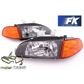 Lampy przód Honda Civic 91-95 BLACK + kierunkowskazy Amber LPHO15+KPHO13