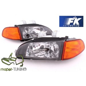 Honda Civic 91-95 clear BLACK + kierunkowskazy Amber JDM LPHO15