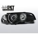 Lampy przód BMW E46 Coupe / Cabrio 99-01 Angel Eyes BLACK Ringi CCFL LPBMB7